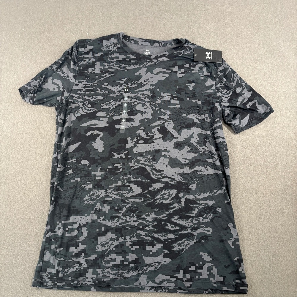 Under Armour ABC Camo SS Shirt Mens Size Large Grey Black Tactical 1357727-026